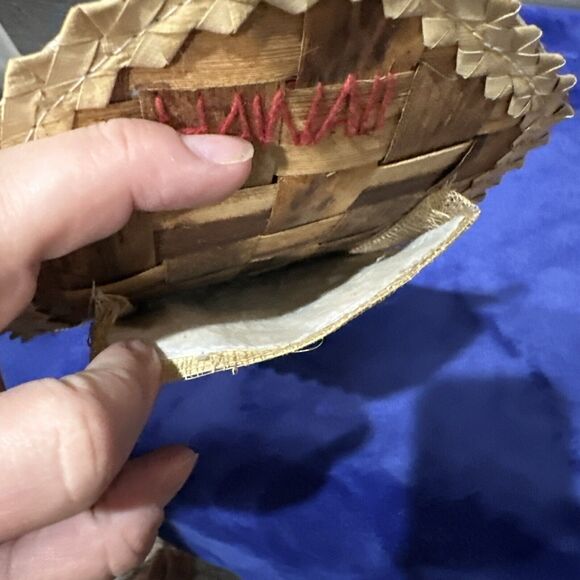 HAWAII Straw Mail Organizer Letter Holder~Wall Hanging 2 Slot Handmade “ALOHA” - Picture 6 of 6